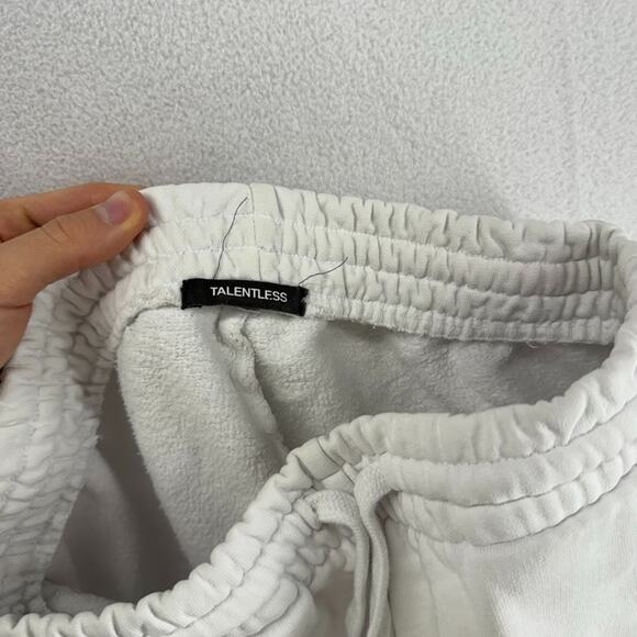 Talentless Sweatpants Men's Small White Heavyweight Cuffed Joggers Pockets Terry - Picture 16 of 16